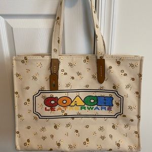 Coach Pride Rainbow Canvas Tote with rainbow hangtag LIMITED EDITION